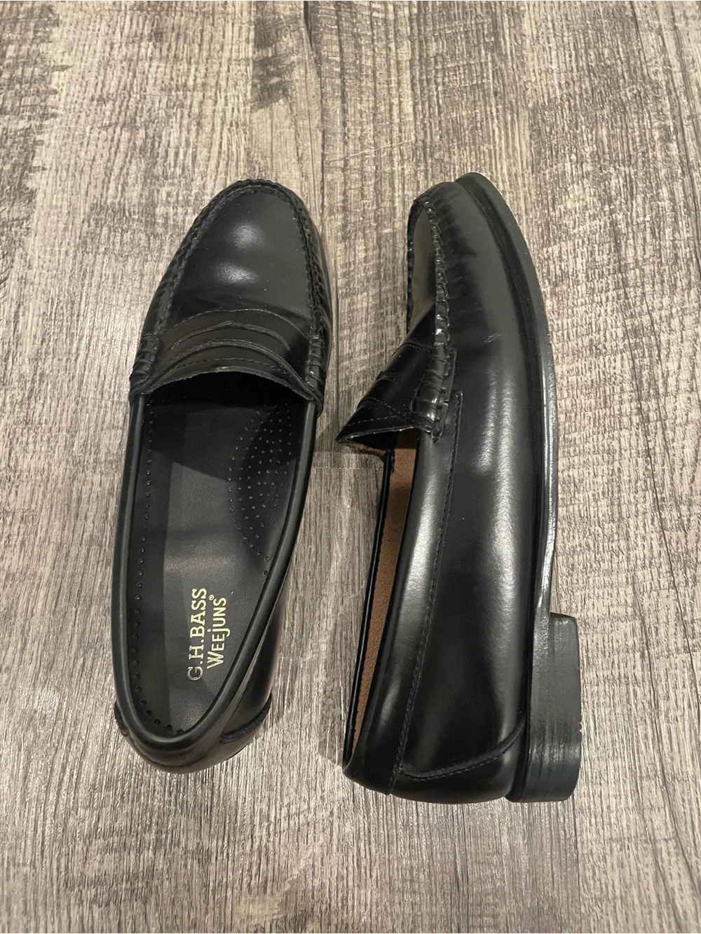 GH Bass Whitney Weejun Classic Black Leather Penny Loafers - Picture 5 of 7